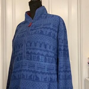 Chubbies Jacket Mens S Reversible Aztec Fleece Pullover Bear Wolf Deer - Size L